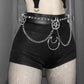 LEATHER SHORTS WITH CHAINS