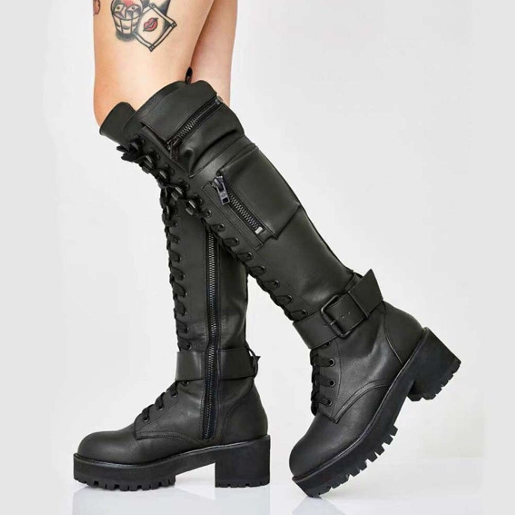 BLACK LEATHER BOOTS